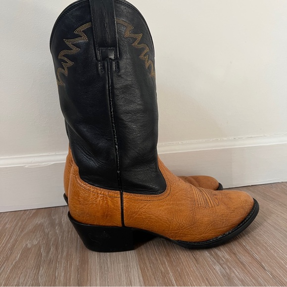 Ariat Men’s Brown & Black Leather Cowboy Work Boots size 10 wide - Picture 4 of 11